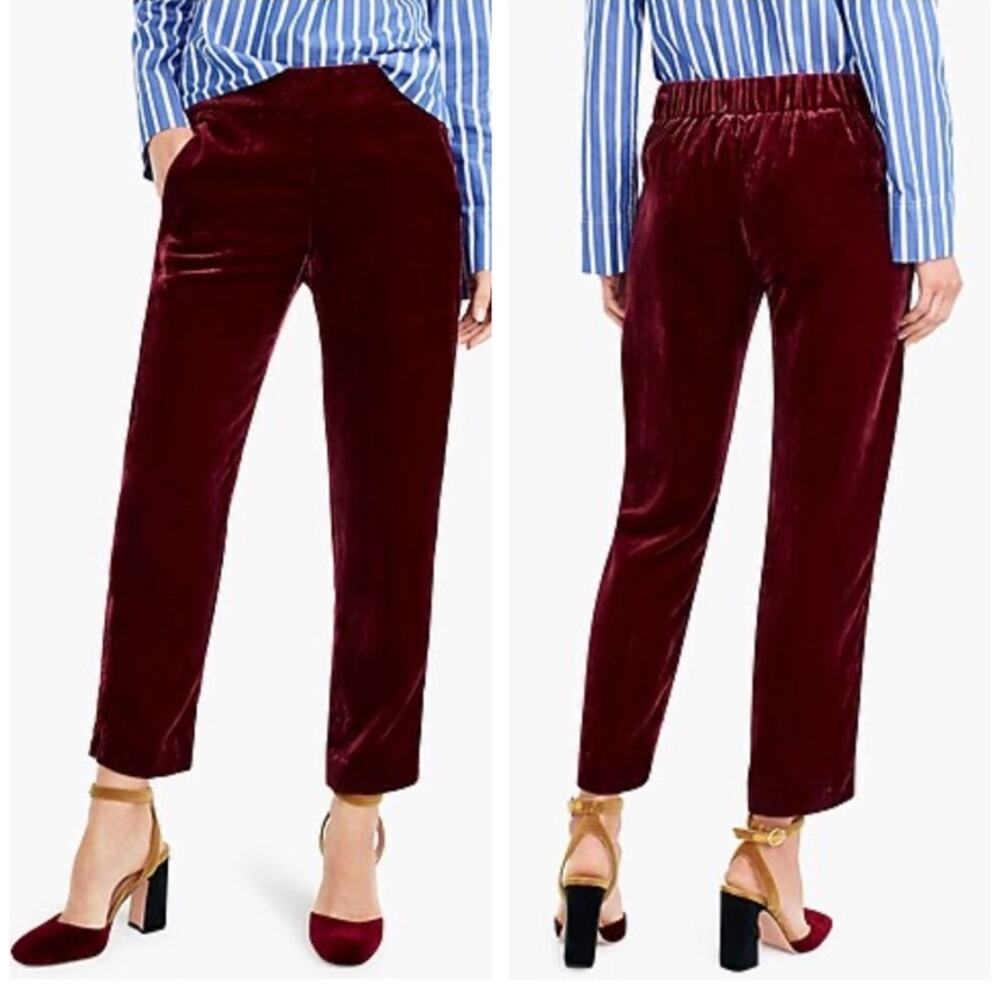 J. Crew Pull-on Easy Pant in Velvet Red J5014 Size 2
